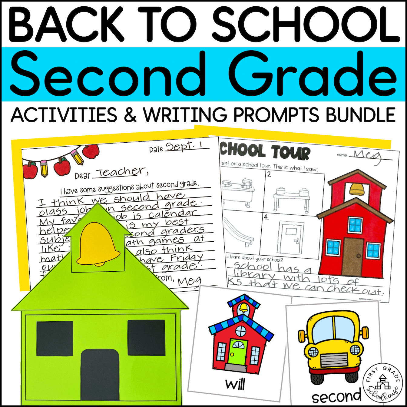 Back to School Activities & Writing 2nd Grade Bundle educational product