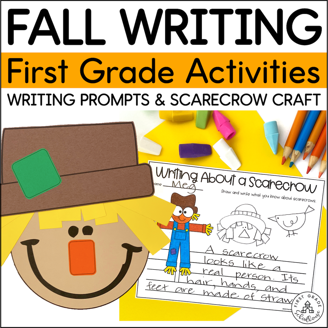 Fall Writing Activities & Scarecrow Craft 1st Grade educational resource