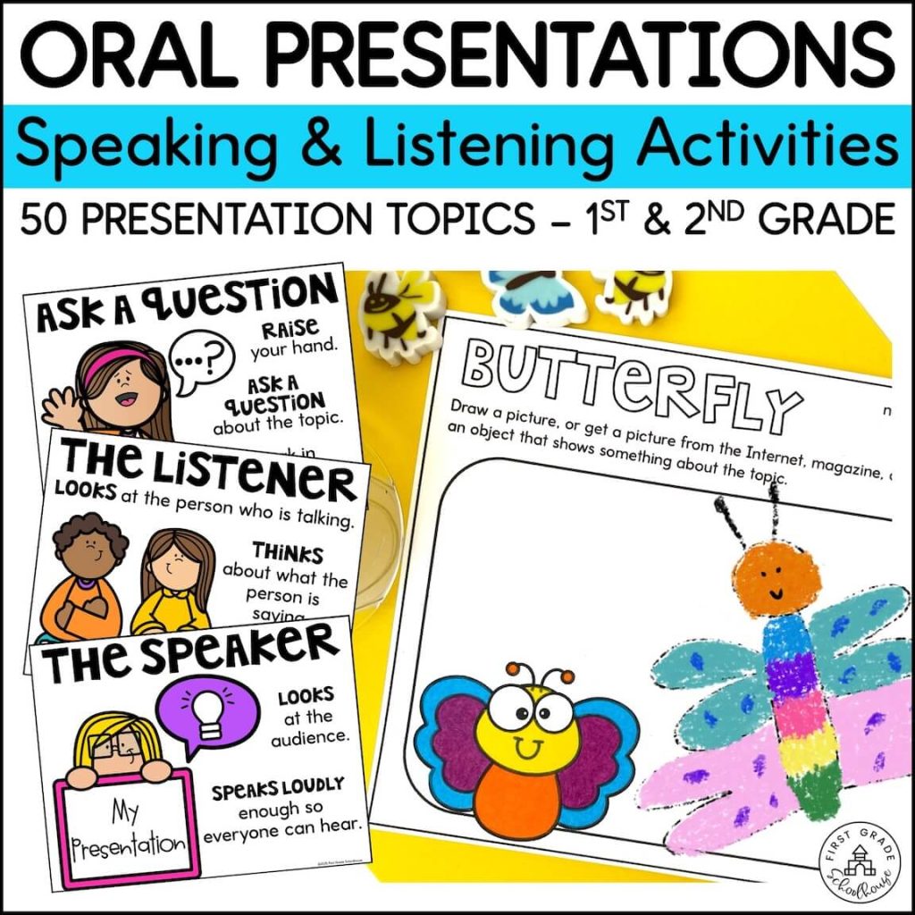 Oral Presentations - Speaking & Listening Activities: 50 Presentation Topics for 1st & 2nd Grade